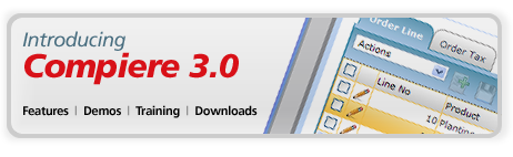 View the new features of Compiere open source ERP and CRM 3.0
