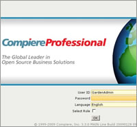 ERP software demo - Compiere Web UI Navigation